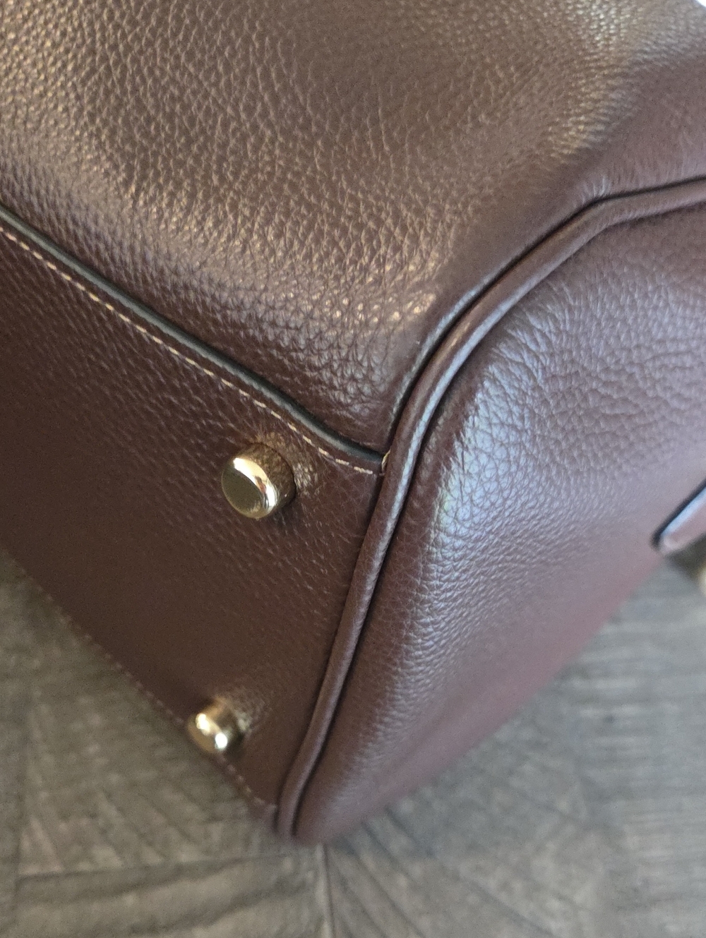 COACH Rowan Satchel in Chocolate Brown with Gold Hardware - Picture 13 of 15